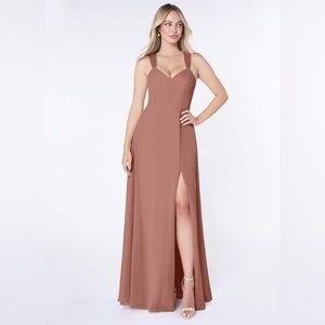 AZAZIE JANE Cedar‎ Rose A-Line V-Neck Chiffon Dress Bridesmaid Size 8 NWT